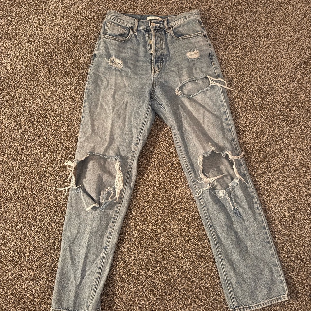 PacSun Vintage Blue Ripped Straight Leg Jeans